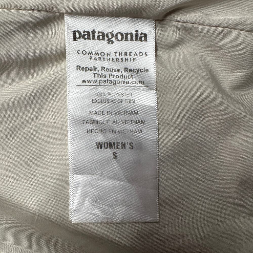 Patagonia Los Gatos Womens Size Small Sherpa Pile Fleece Fuzzy Vest Beige Hiking - Picture 7 of 7